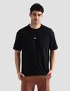 Men Solid Crew Neck Pure Cotton Black T-Shirt