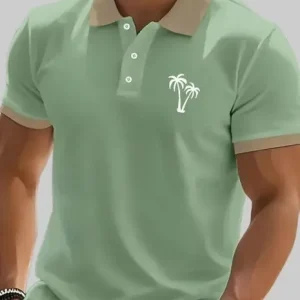 Men Solid Polo Neck Cotton Blend Green T-Shirt